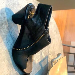 Calleen Cordero black sandal with gold accent